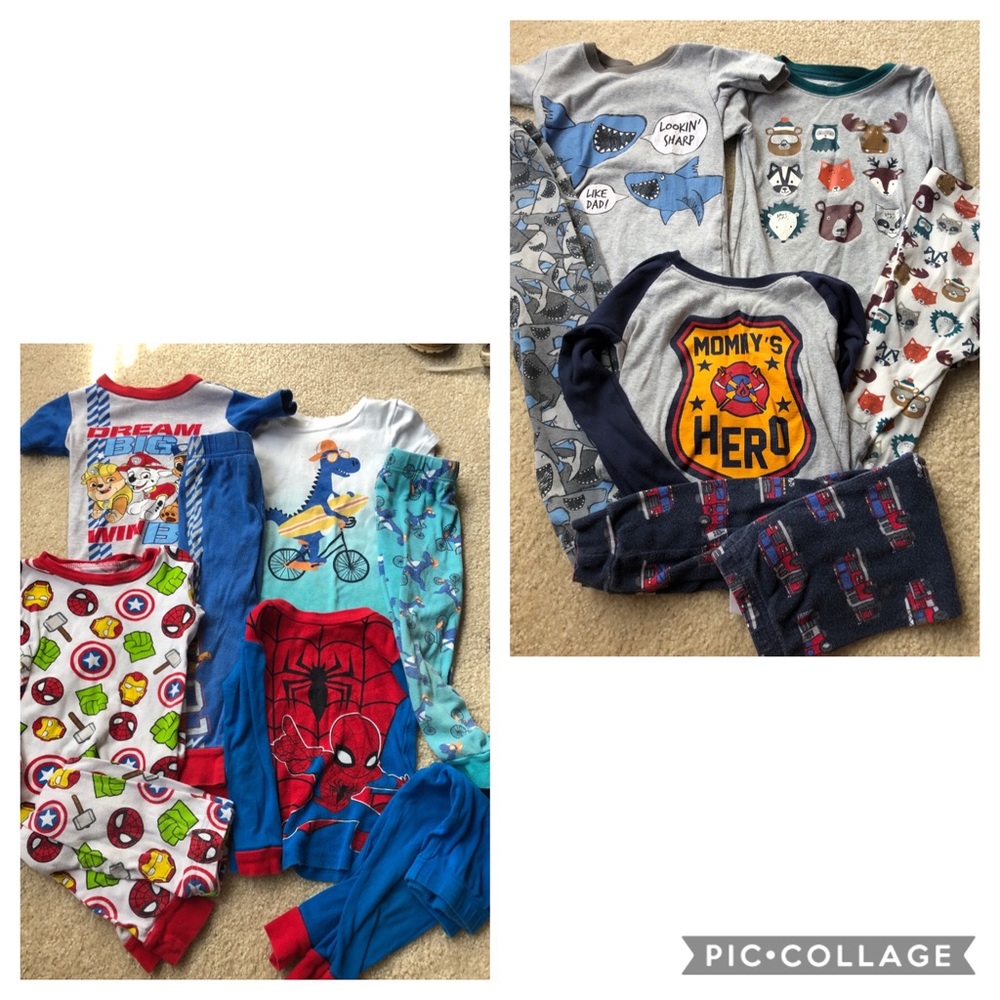 Lot of 7 sz3T pajamas